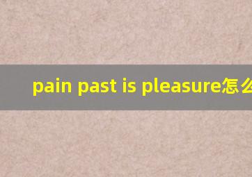 pain past is pleasure怎么读